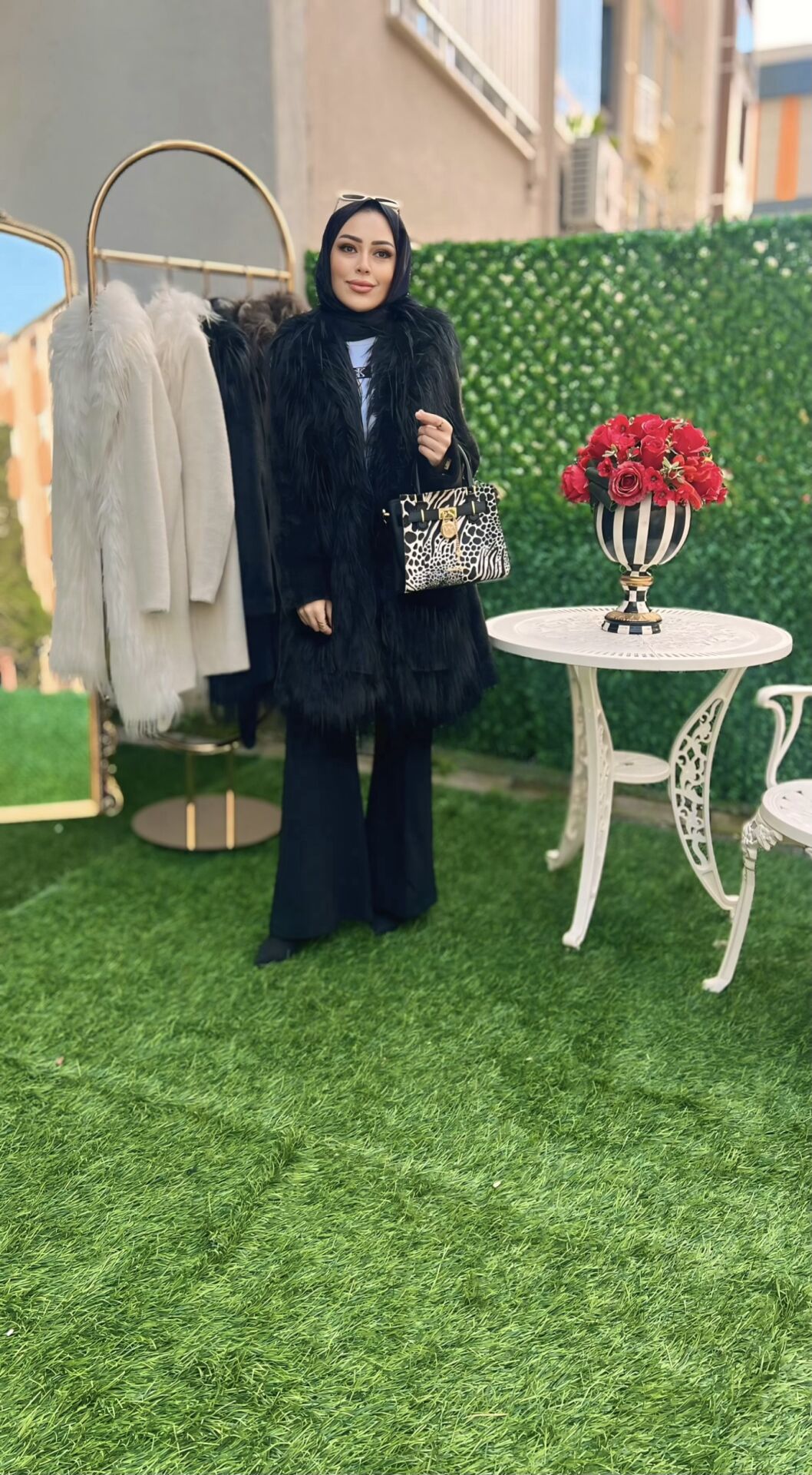 Angora Kürklü Kaban Siyah