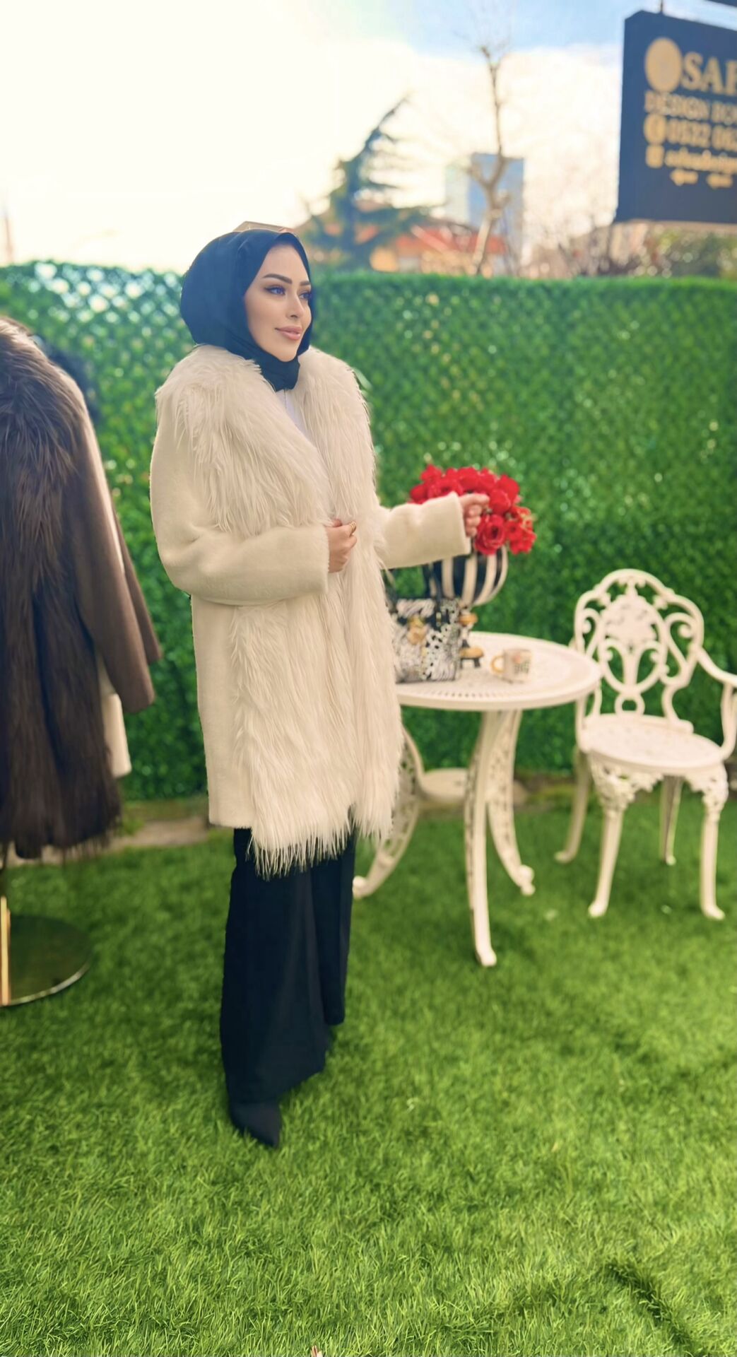 Angora Kürklü Kaban Ekru